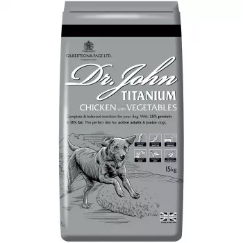 DR JOHN Titanium Chicken - cibo secco per cani - 15 kg