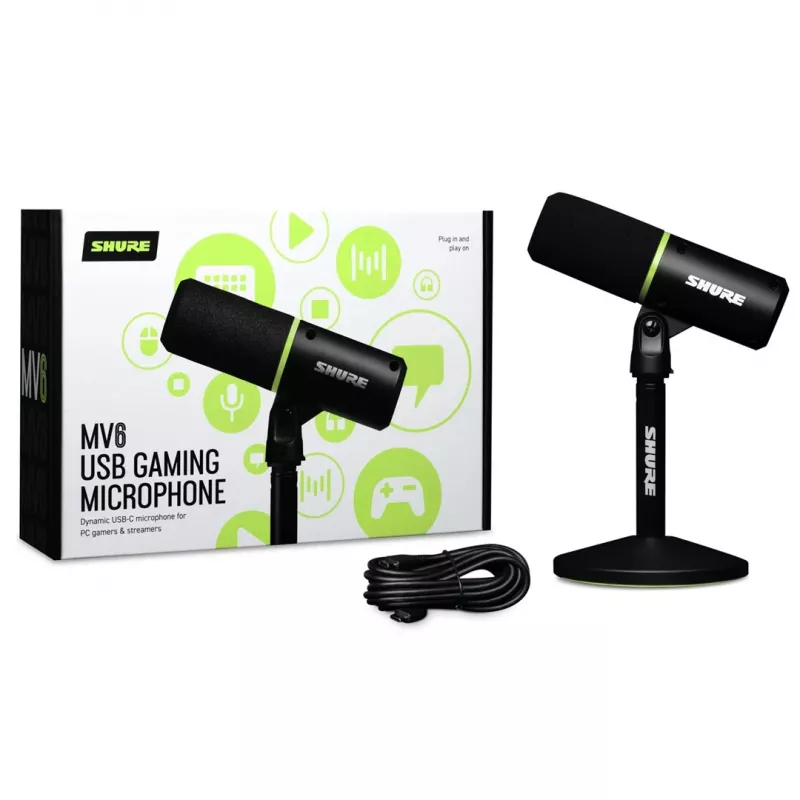 Shure MV6 - microfono dinamico cardioide USB-C per gamer e streamer