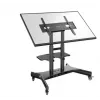 Carrello per TV ONKRON TS1380-B per TV da 50–83 pollici, nero, regolabile in altezza, base con ruote