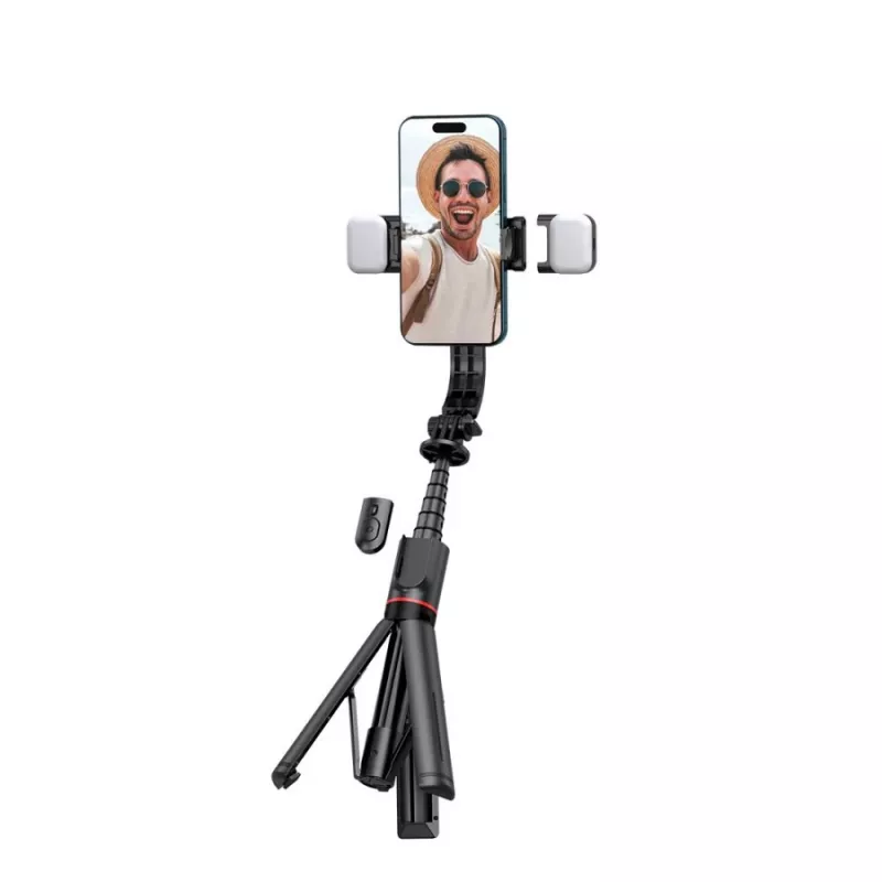 Tech-Protect L05S selfie stick con treppiede, luce LED e telecomando Bluetooth