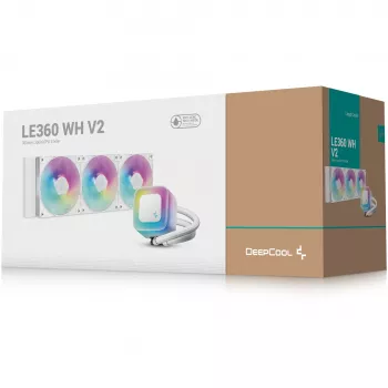 Dissipatore liquido All-in-One DeepCool LE360 WH V2 12 cm bianco — radiatore da 360 mm, 3 ventole da 120 mm, supporto LGA 1851
