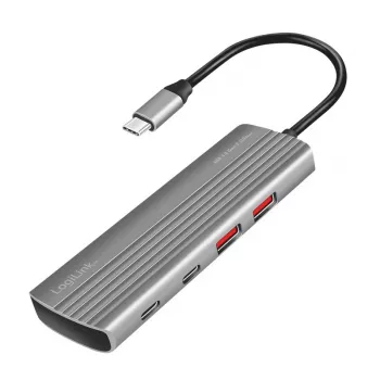 LogiLink hub USB 3.2 Gen2 7+1 porte 2x USB-A 5x USB-C PD 100W alluminio