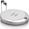 Lettore CD portatile Lenco CD-201SI con funzione audiolibro e ricarica, argento