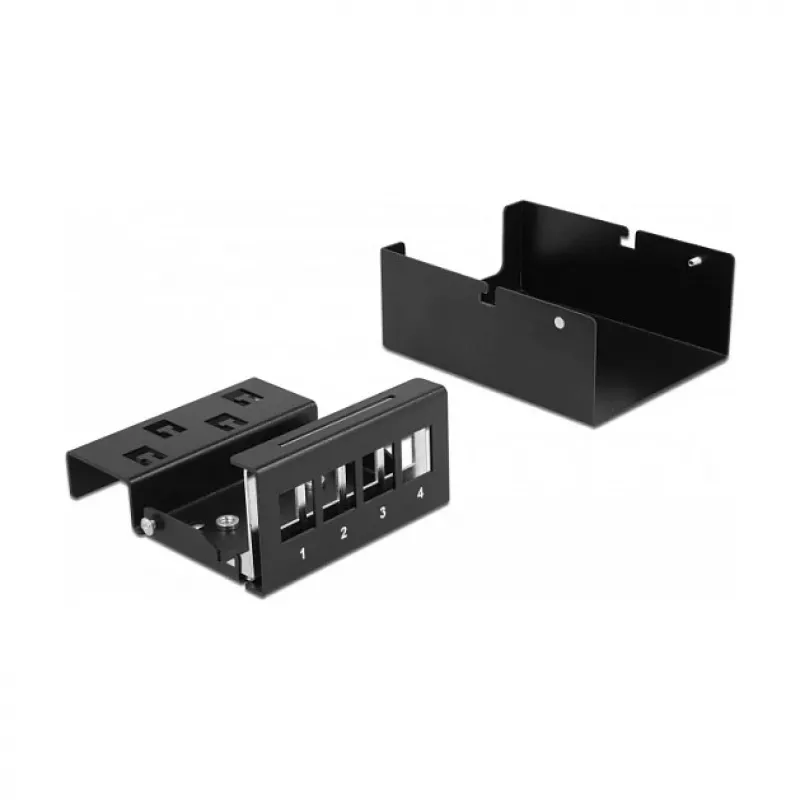 Patch panel DeLOCK keystone 4 porte nero