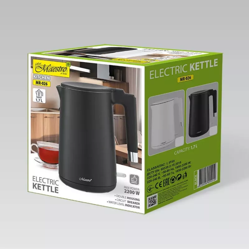 Bollitore 1.7L MR-026-BLACK MAESTRO
