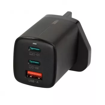 iBOX C-65 nero, caricabatterie universale GaN 65 W con spina UK