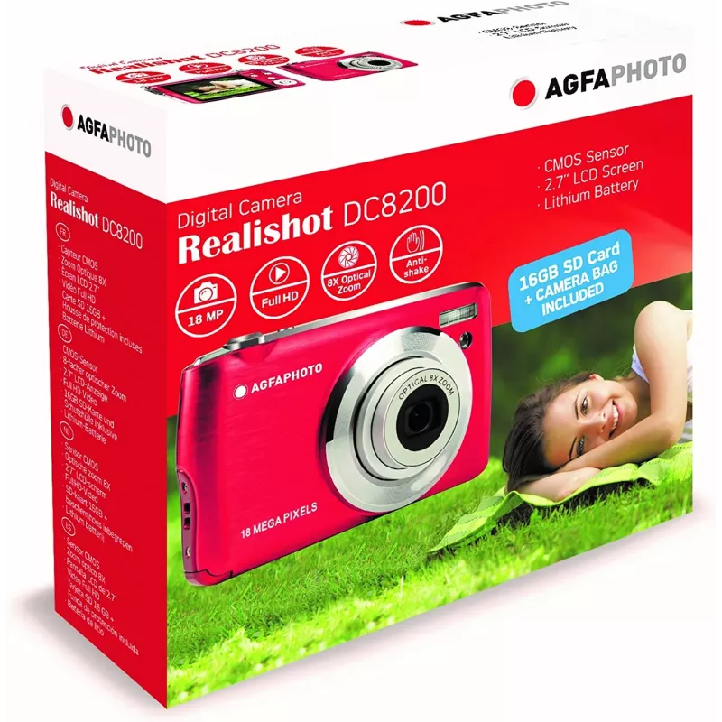 Fotocamera compatta AgfaPhoto Compact Realishot DC8200 1/3.2 18 MP CMOS 4896 x 3672 pixel rossa (DC8200RD)