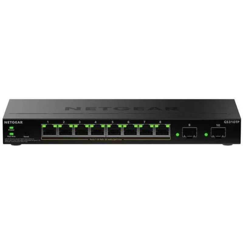 NETGEAR GS310TPv2 switch gestito L2/L3 Gigabit Ethernet (10/100/1000) Power over Ethernet (PoE) desktop nero