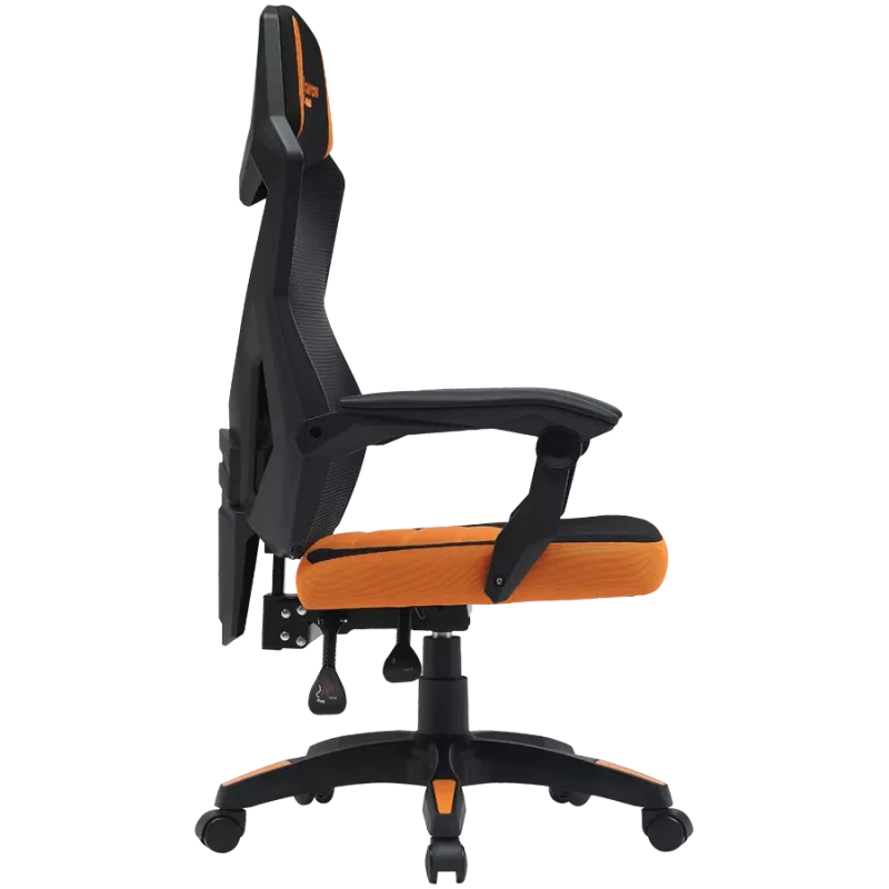 Sedia gaming CANYON Wave MCH02 — schienale in mesh, design ergonomico, nero/arancione