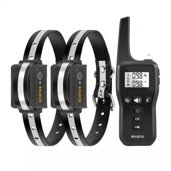 Collare per addestramento cani Rojeco PD529 1000m con 2 collari (nero)
