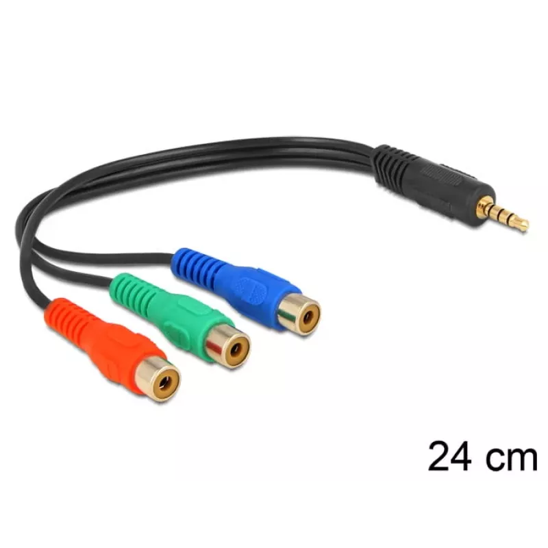 Cavo audio DeLOCK 62499 0,24 m 3,5 mm a 3 x RCA nero