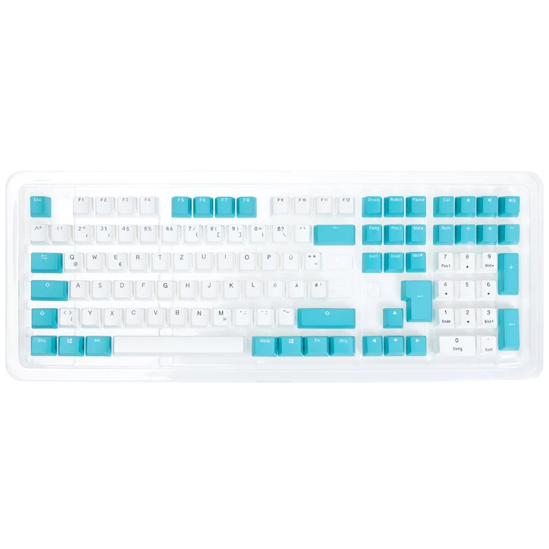 Ducky set di tasti, PBT, ISO (DE) - bianco/blu