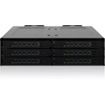 Icy Dock ToughArmor MB118VP-B - case di archiviazione - 6 x U.2/U.3 NVMe SSD, rack mobile per vano 5,25, con SlimSAS SFF-8654 8i - 2.5 (6.4 cm)