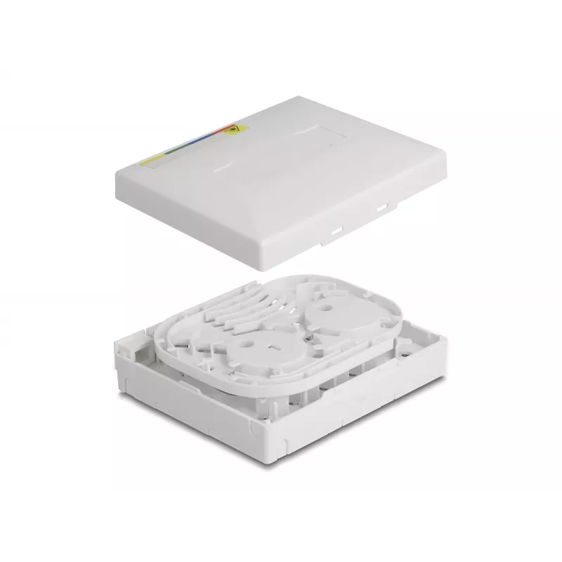 DeLOCK presa in fibra ottica FTTH a parete 4 x SC simplex LC duplex bianco
