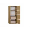 Comodino ALMA, antracite/rovere artisan
