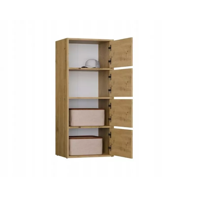 Comodino ALMA, antracite/rovere artisan