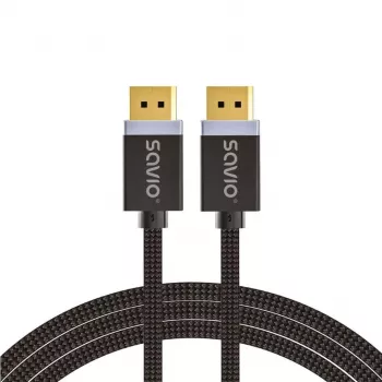 Cavo DisplayPort SAVIO CL-166 2 m nero – DisplayPort 1.4, connettore maschio-maschio, contatti dorati