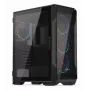 KRUX Heko KRXD001 case per PC Midi Tower, ATX/micro-ATX/mini-ITX, pannello laterale trasparente, ARGB, 4 ventole da 120 mm, scheda video fino a 34 cm, dissipatore CPU fino a 165 mm, nero