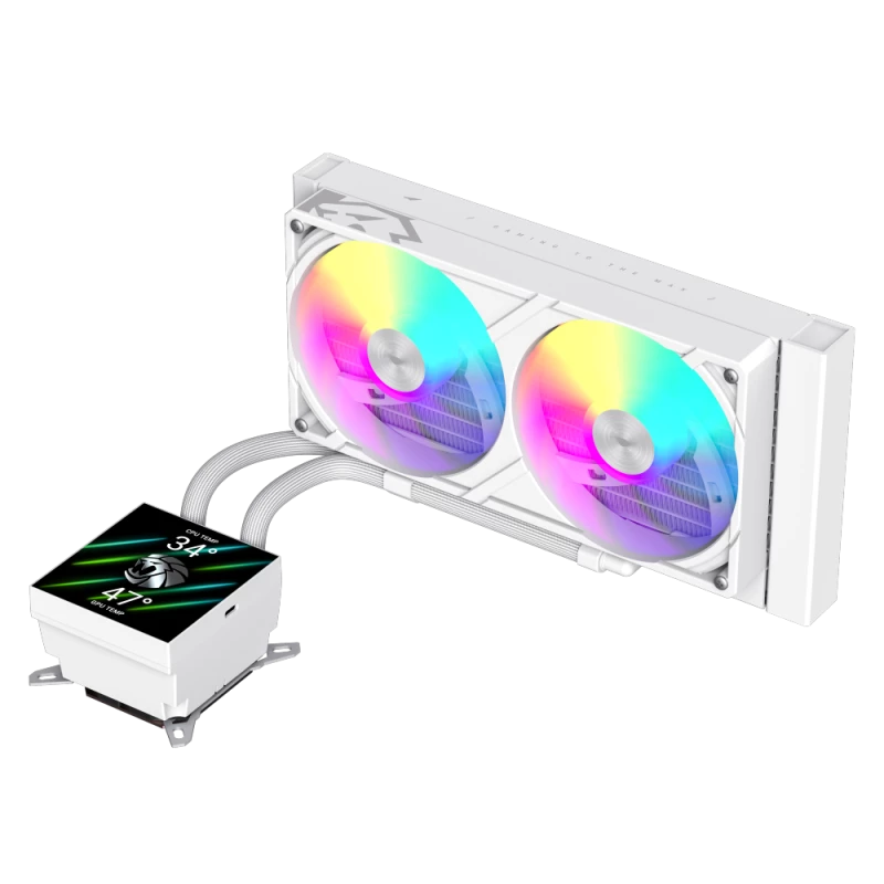 Dissipatore a liquido per CPU Gamemax | GLACIER 240 LCD WH | Intel, AMD