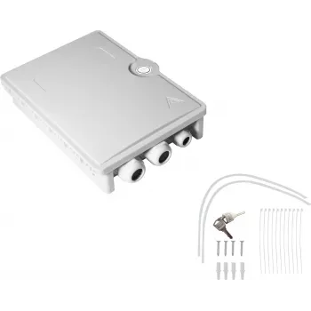 Helos 372088 scatola di allacciamento domestico FTTH, max. 24 fibre, 6x LC/QD o SC/DX