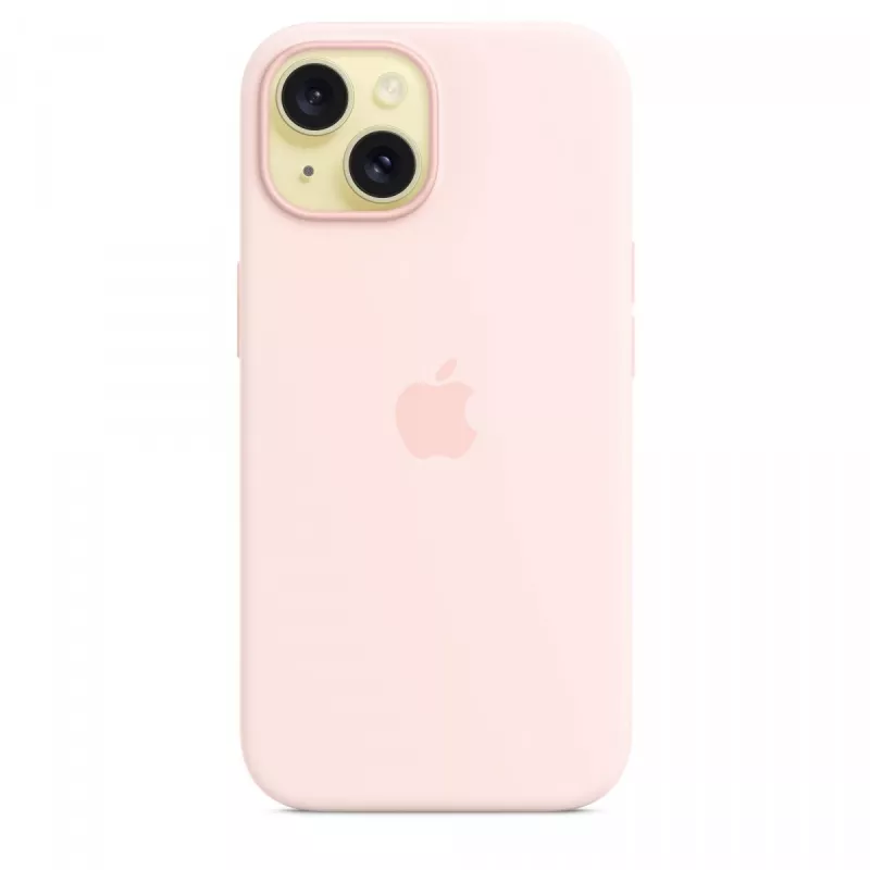 Custodia in silicone compatibile MagSafe per iPhone 15 - Rosa chiaro