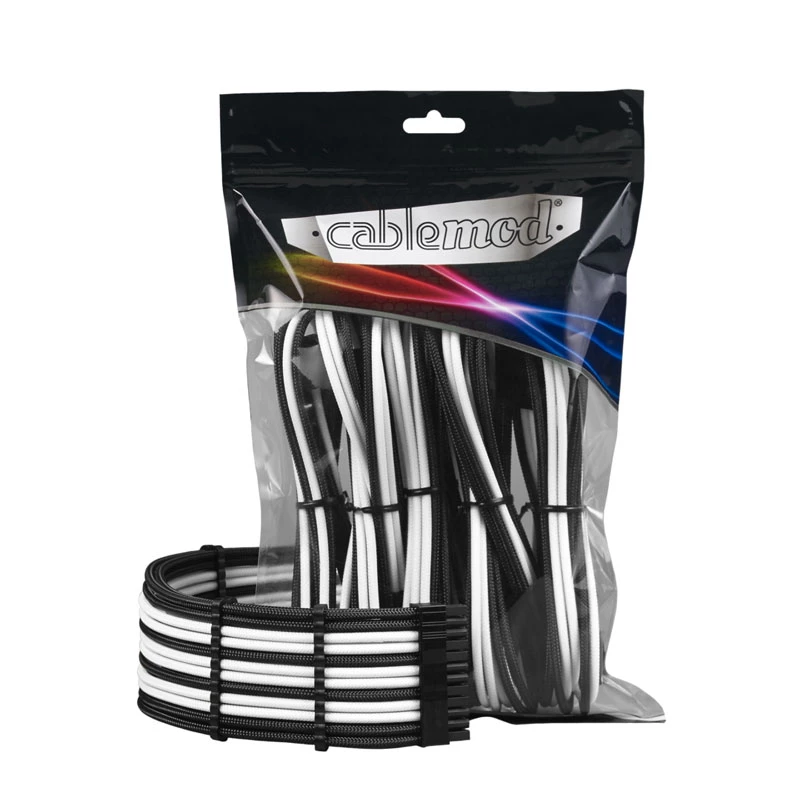 CableMod PRO ModMesh 12VHPWR kit di prolunghe per cavi CM-PCAB-16P3KIT-NKKW-3PK-R-SS, nero/bianco