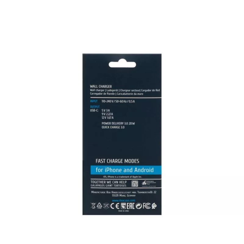 Caricabatterie da parete WALL/WHITE PS4101 W00 Rivacase
