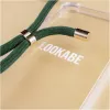 Custodia con collana per telefono Lookabe per iPhone 7/8 Plus — oro con laccio verde