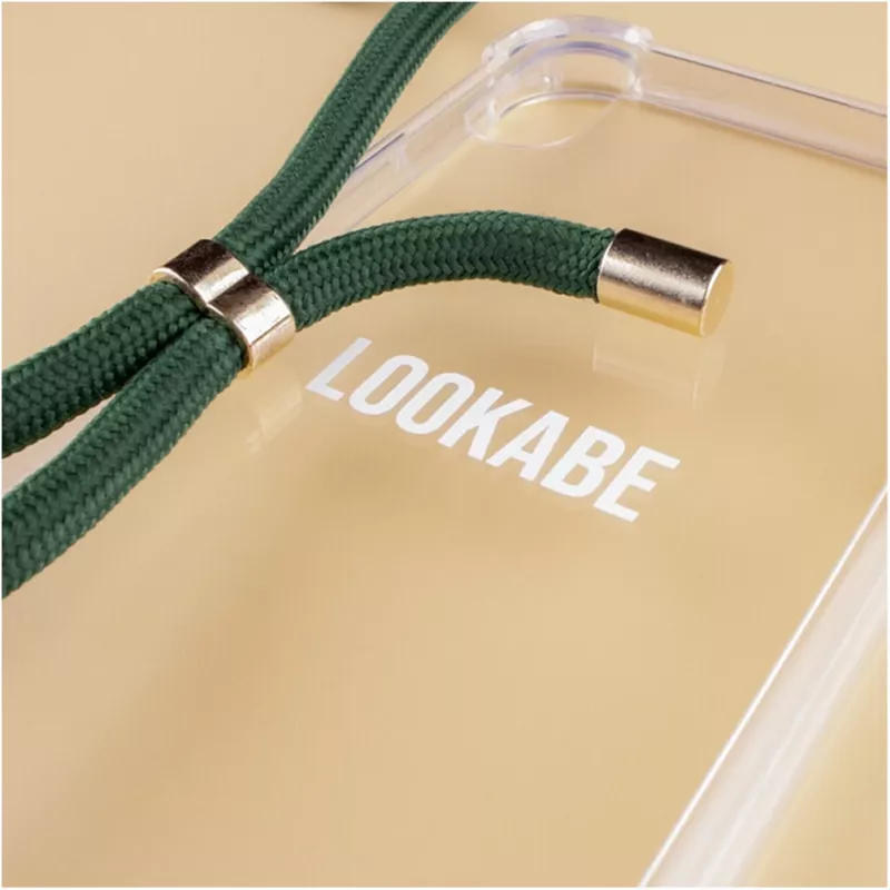 Custodia con collana per telefono Lookabe per iPhone 7/8 Plus — oro con laccio verde