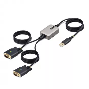StarTech.com cavo adattatore da USB a seriale a 2 porte 13ft (4m), viti/dadi DB9 sostituibili, mantenimento COM, USB-A a DB9 RS232, FTDI, protezione ESD livello 4, Windows/macOS/ChromeOS/Linux – costruzione robusta in TPE