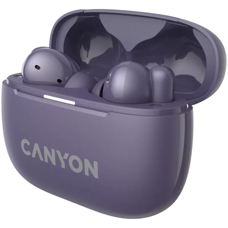 Canyon CNS-TWS10PL Cuffie e headset True Wireless Stereo (TWS) In-Ear per chiamate/musica/sport/quotidiano USB Type-C Bluetooth Viola (CNS-TWS10PL)