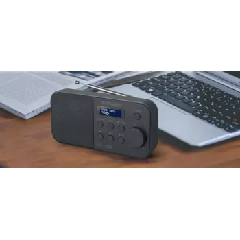 Radio portatile muse M-109 DB — DAB+ / FM (87,5–108 MHz), sintonizzatore PLL, LCD, batteria/rete, nero