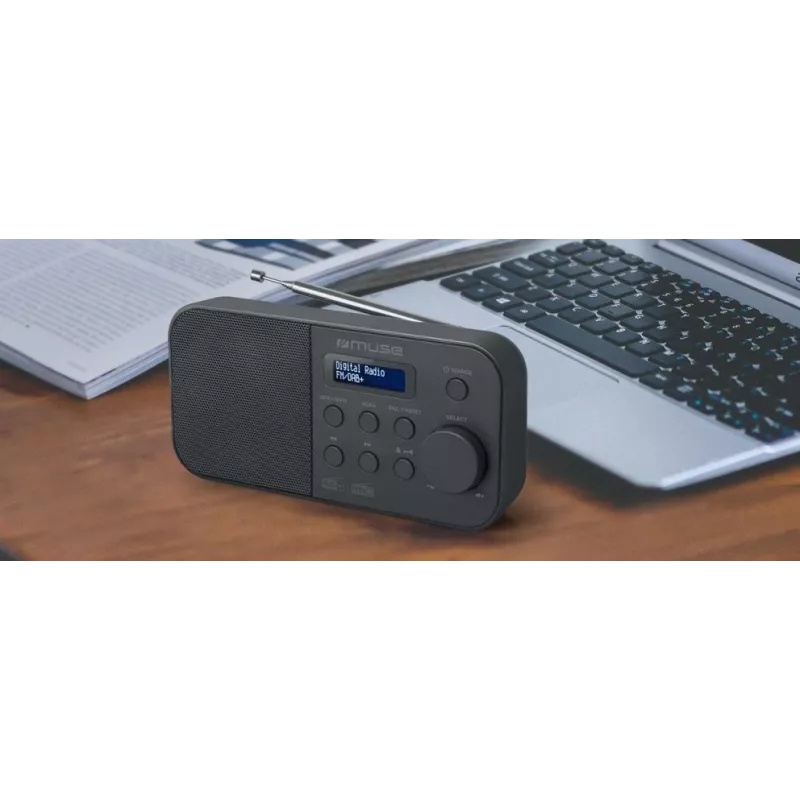 Muse M-109DB radio portatile, DAB+/FM PLL, display LCD, sveglia, a batteria/rete, nera