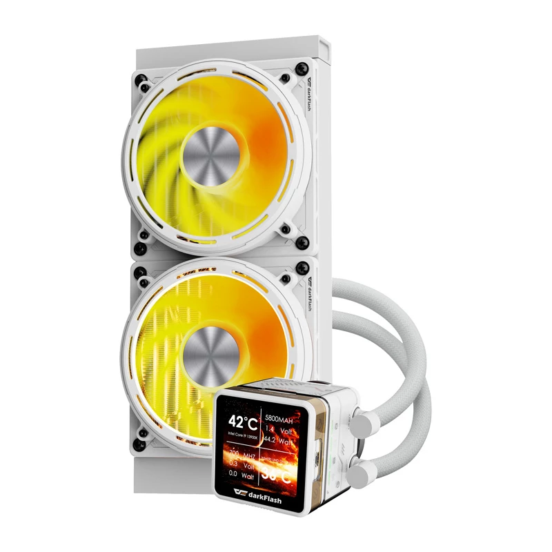 Dissipatore a liquido per CPU Darkflash DE240 (bianco) – radiatore da 240 mm, circuito AIO chiuso