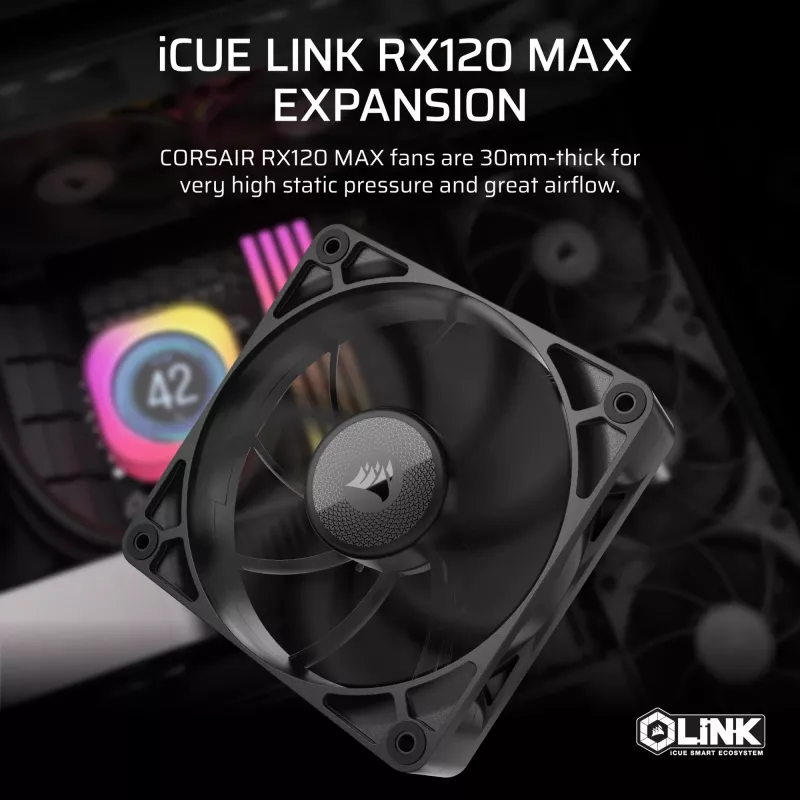 Corsair iCUE LINK RX120 MAX ventola per case 120mm - nero