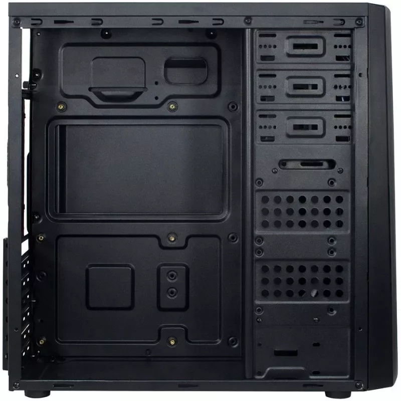 Case INTER-TECH B-42 Black Midi Tower, ATX, 2xUSB2.0, striscia LED blu, alimentatore opzionale