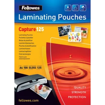 Fellowes Bustina plastificante lucida per card 125 micron - 75x105 mm