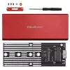 Case per SSD QOLTEC 51831 USB 3.0 per unità M.2 SATA fino a 2 TB, rosso, supporta lunghezza 30 mm, fino a 4 unità