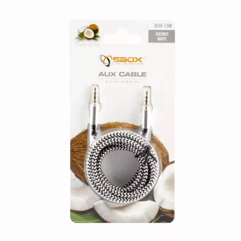 Sbox 3535-1.5W cavo AUX 3,5mm a 3,5mm bianco cocco