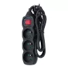 Prolunga elettrica ESPERANZA ELK210K — cavo 1,5 m, 3 prese AC tipo E, spina angolare, interno, nero
