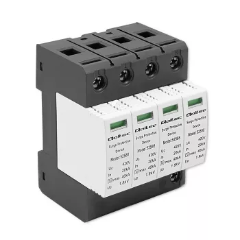 Protezione da sovratensione QOLTEC 52588 AC 4P 420V T2 C — scaricatore AC 4 poli, 420 V, Tipo 2