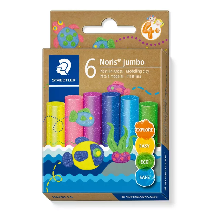 Pasta modellabile Staedtler Noris Jumbo Glitzer – atossica, facilmente modellabile, MPN 842M C6