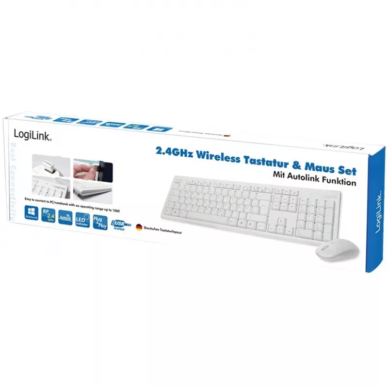 Set tastiera e mouse wireless LogiLink ID0104W