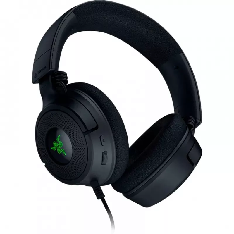 Razer Kraken V4 X - Headset gaming per PC con filo (driver TriForce da 40 mm, microfono cardioide retrattile, audio surround 7.1, Chroma RGB per PC, console e telefono)