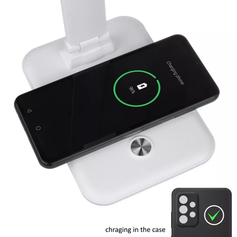 Lampada da scrivania LED MACLEAN MCE616W 9W con caricabatterie wireless Qi integrato