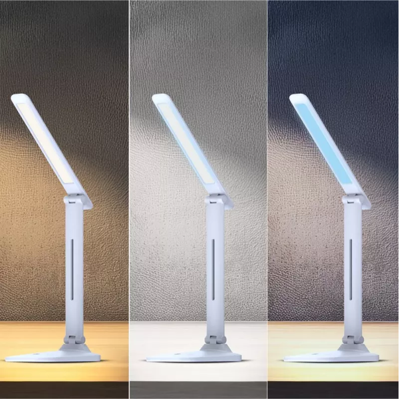 Lampada da tavolo Hawk HW-LAMP01 bianco LED luminosità regolabile, braccio orientabile