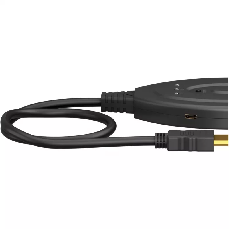 Selettore HDMI 3 to 1 (4K @ 60Hz), switch HDMI (nero, cavo 55cm)