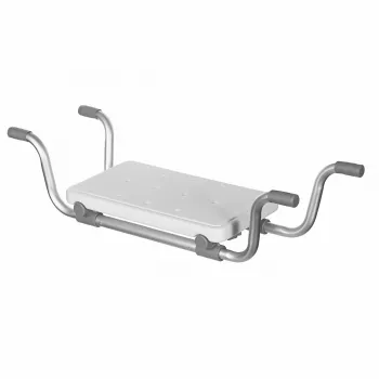 Panchetta da vasca ActionMed LW200AM design incassato per vasca, tecnopolimero, argento, antiscivolo, regolazione orizzontale