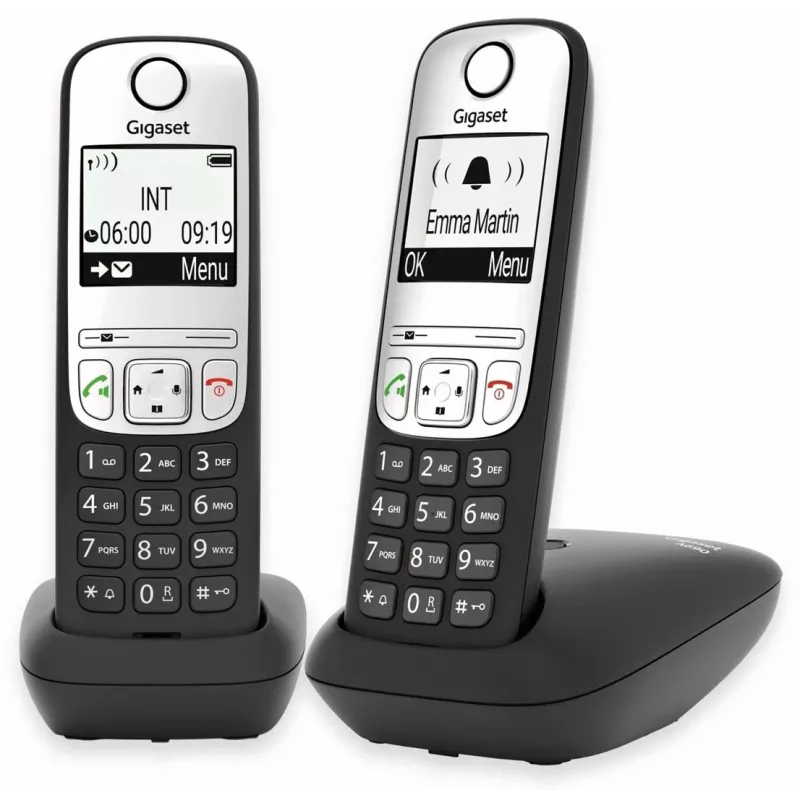 Gigaset A690 Duo telefono analogico identificazione chiamante nero, argento
