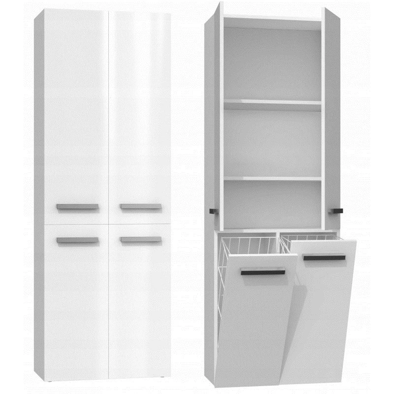 Topeshop NEL 2K DD armadietto bagno in bianco lucido bianco